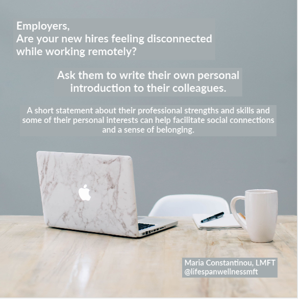 Employers, How are you welcoming your new hires and helping them to connect within your organization?